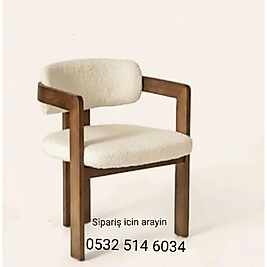 Doğal ahşap T sandalye % 100 gürgen ağacından