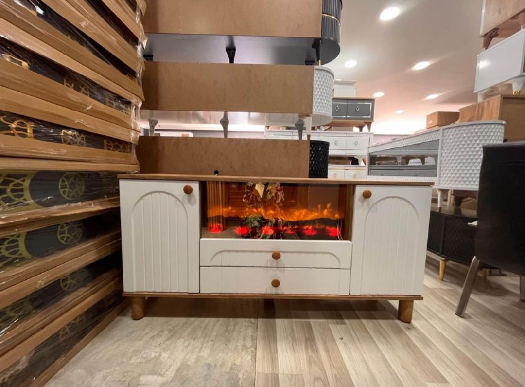 Bohem Şömineli Konsol – Şıklık ve Sıcaklık Bir Arada